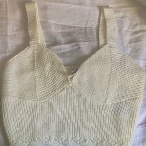 a cream knitted top